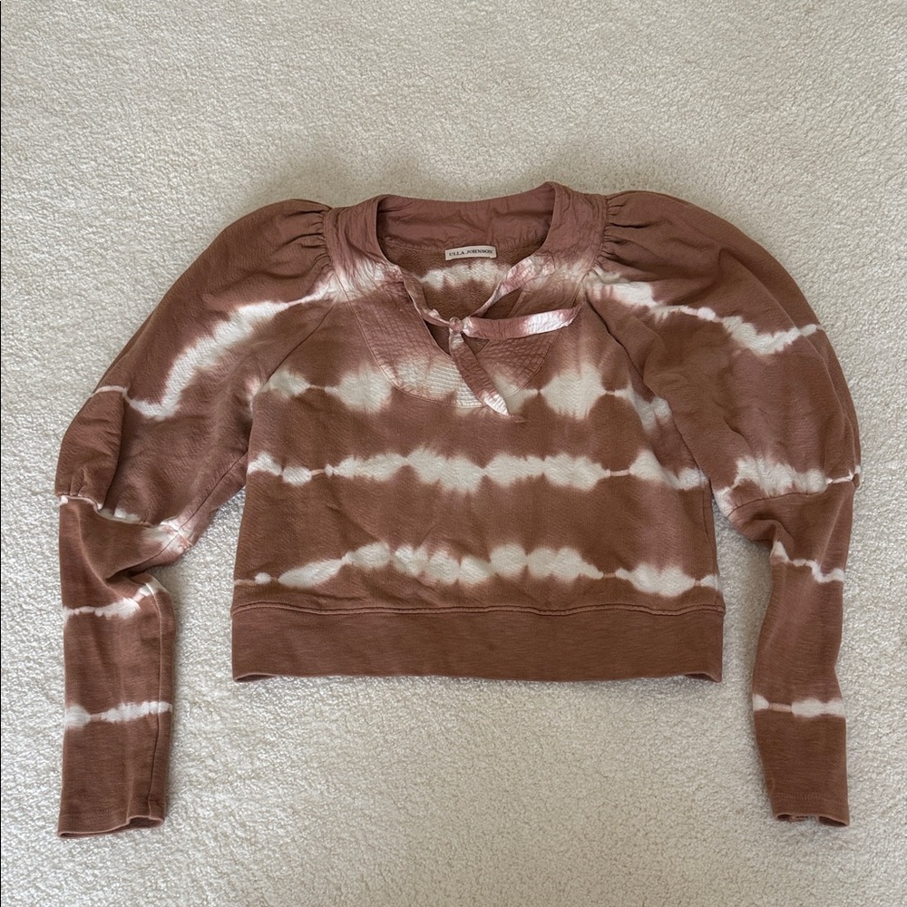 Ulla Johnson Brown and Cream Tie-Dye Sweatshirt